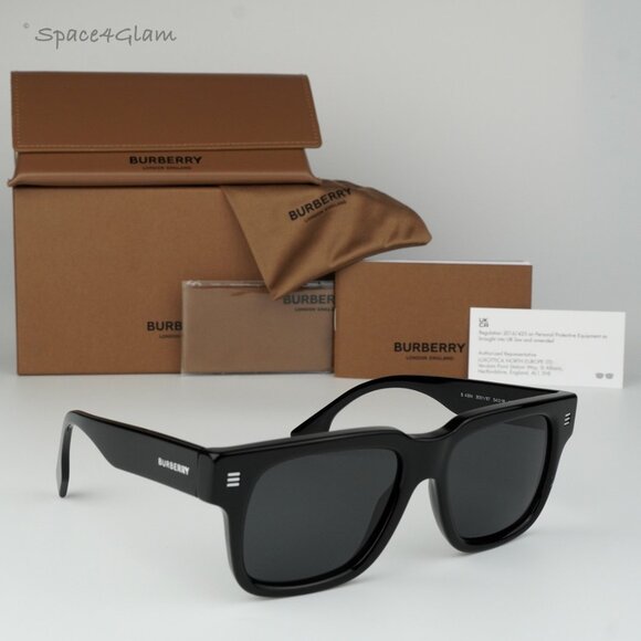 BRAND NEW Burberry BE4394 300187 Black Dark Grey Unisex Square Sunglasses - Picture 3 of 12